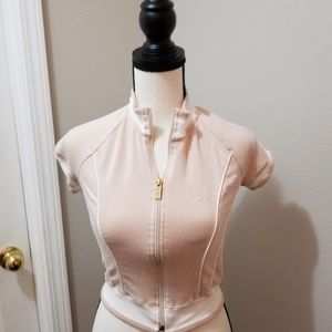 Babe Sport sz S Cream top w/ fitted waist